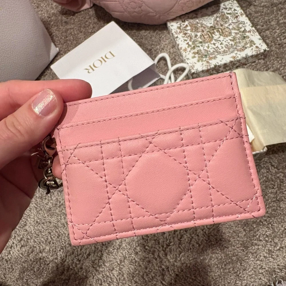Dior Blush Pink Quilted Card Holder